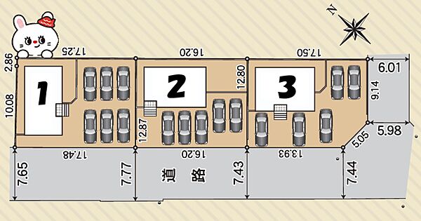≪吉田町川尻第5　2号棟≫配置図