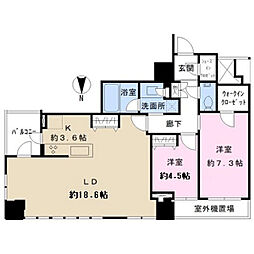 サンクタス川崎タワー 2LDKの間取り