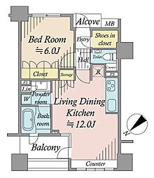 サンクタス127 1LDKの間取り