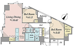 フォルム内藤町 2LDKの間取り