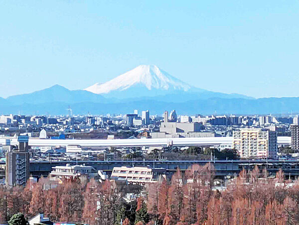 天候に恵まれた日には、遠くに雄大な富士山を望むことができる開放的な眺望