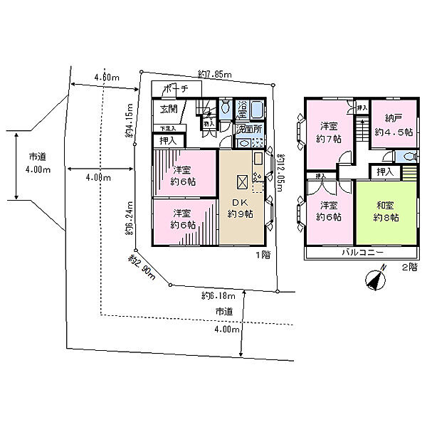 南西角地ならではの開放感。全居室6帖以上を確保した4LDKで、ご家族がゆとりを持って暮らせる住まい