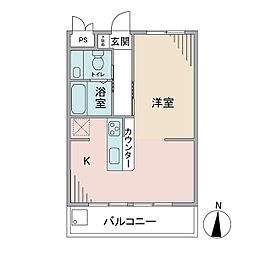 メゾン・ド・リビエラ ワンルームの間取り