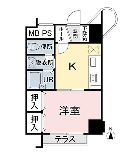 1階部分 南向き 25.10? 1K
