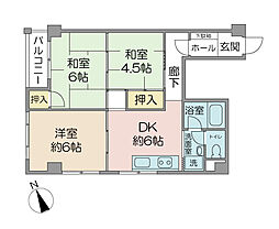 タウンコート立川 3DKの間取り