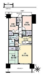 オーベルグランディオ千住大橋 3LDKの間取り