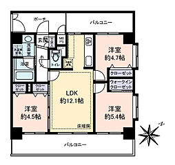 アルファホームズ浅草 3LDKの間取り