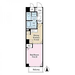 グランディール佐藤 6階1DKの間取り