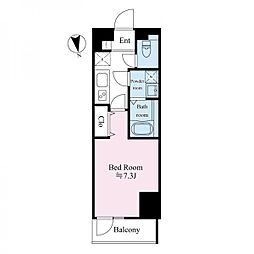 Arc blanc 2階1Kの間取り