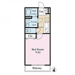 白山グリーンテラス 1Kの間取図画像