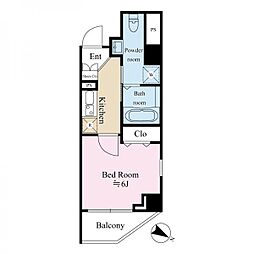 グランディール伊藤 1Kの間取図画像