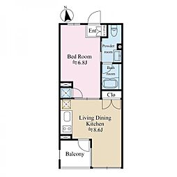 COSMOSREID池袋Residence 1LDKの間取図画像