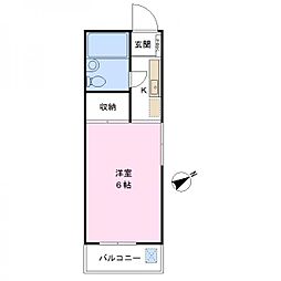 サンハイム 1Kの間取図画像
