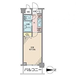 メインステージ広尾 2階1Kの間取り