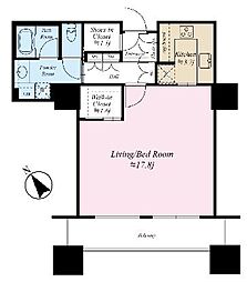 東京ツインパークスレフトウイング 5階1Kの間取り