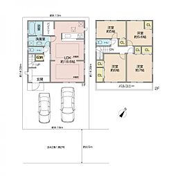 市川市菅野5丁目7-18戸建 4LDKの間取り
