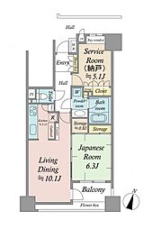 パークホームズ西小岩五丁目 1階1SLDKの間取り