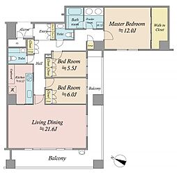 ホーマット三番町 3LDKの間取図画像