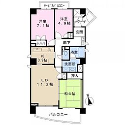 サンファミール船橋 3LDKの間取図画像