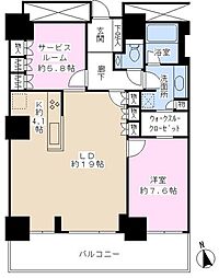 WコンフォートタワーズEAST 1SLDKの間取図画像