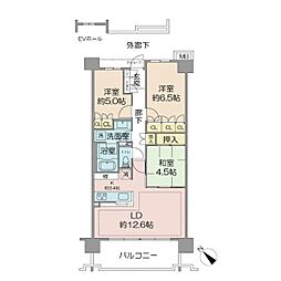 オーベルグランディオ横浜鶴見アリーナテラス 3LDKの間取図画像
