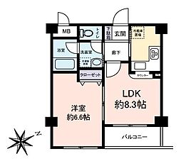 ガーデンホームゼームス坂 1LDKの間取図画像
