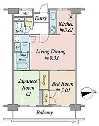 三田ナショナルコート 2LDKの間取図画像