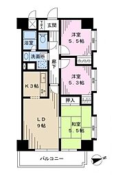 ダイアパレスステーションプラザ船橋本町 3LDKの間取図画像