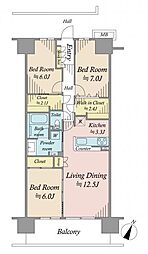 ガーデンゲート千葉ニュータウン中央EAST 3LDKの間取図画像