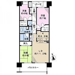 オーベルグランディオ新松戸 3LDKの間取図画像