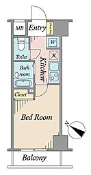 サンテミリオン池袋II 1Kの間取り
