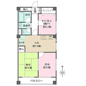 間取り:5階部分の南向き角住戸。全居室に開口部があり、陽当り&通風良好。ゆったりと寛げる和室もございます。 間取り:5階部分の南向き角住戸。全居室に開口部があり、陽当り&通風良好。ゆったりと寛げる和室もございます。