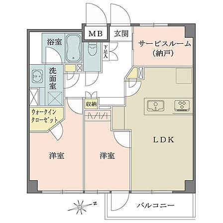 2SLDK 間取り