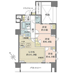 ザ・パークハウス千代田麹町 3LDKの間取図画像