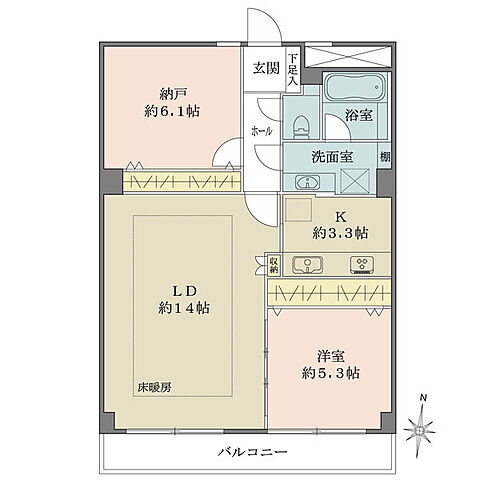間取り エクレール一番町 5階/-