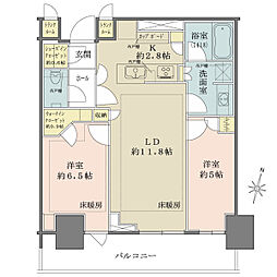 パークタワー西新宿 2LDKの間取り