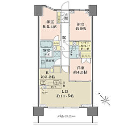 ザ・パークハウス町田フロント 3LDKの間取図画像