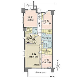 ザ・パークハウス武蔵野境南町 3LDKの間取り