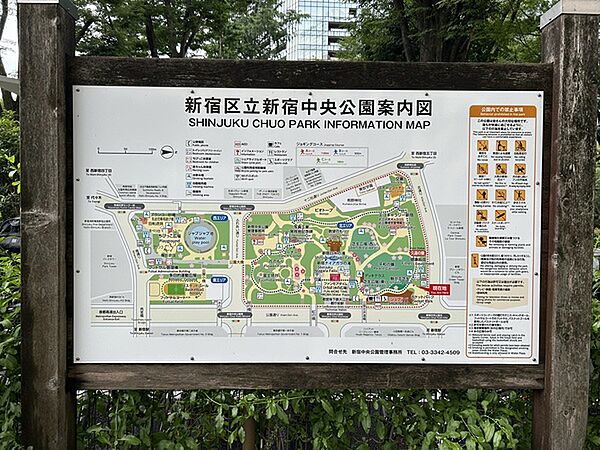 新宿中央公園（約620m）