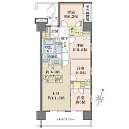 ザ・パークハウスオイコス赤羽志茂サードスクエア 4LDKの間取図画像