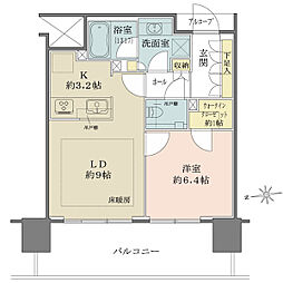 ブルーハーバータワーみなとみらい 1LDKの間取図画像