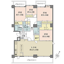 鎌倉雪ノ下ガーデンフラッツ 4LDKの間取り
