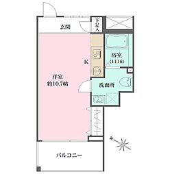 ラグディア高輪 ワンルームの間取図画像