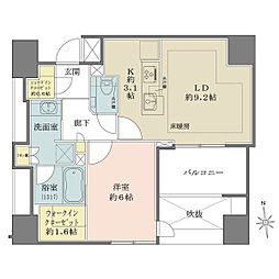 ザ・パークハウス上前津フロント 1LDKの間取図画像