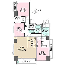 ザ・ロイヤル小町 3LDKの間取り