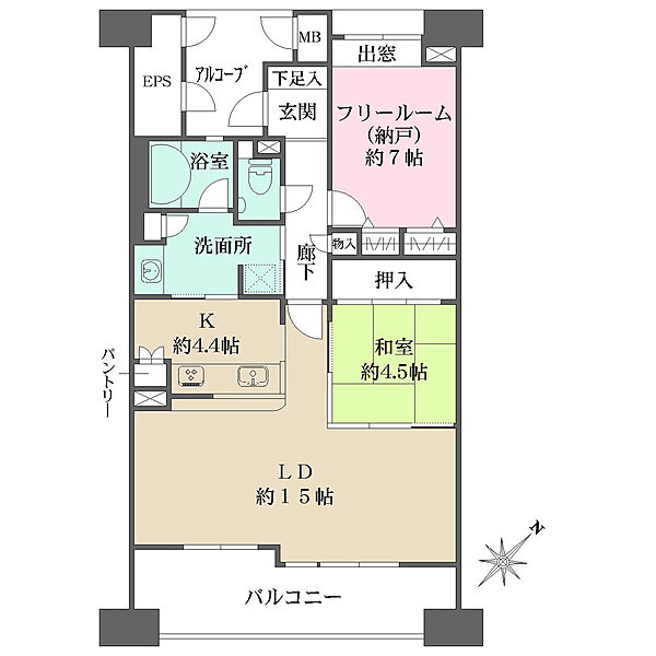 S＝フリールーム約7.0帖