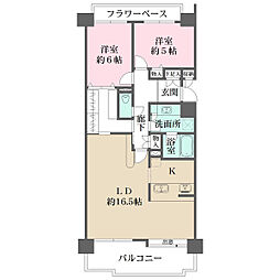 井口台パークヒルズ参番館 2LDKの間取図画像