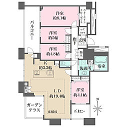 アイランドシティオーシャン&フォレストタワーレジデンスウエスト棟 4LDKの間取図画像