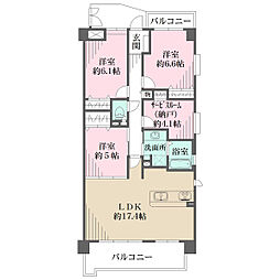 藤和シティホームズ高槻駅前 3SLDKの間取図画像