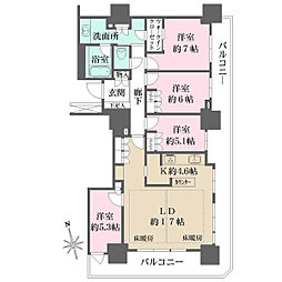 ルネッサなんばタワー 4LDKの間取り